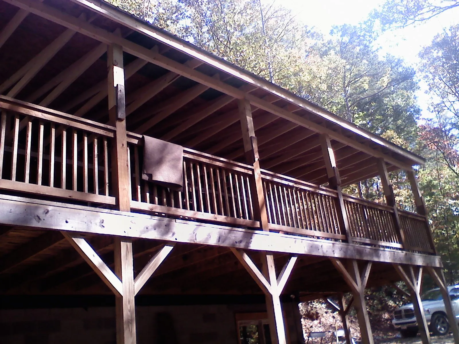 Timber framing under a new elevated porch and deck — Roof Leak Repair in Fair Lawn by Roofing Brothers